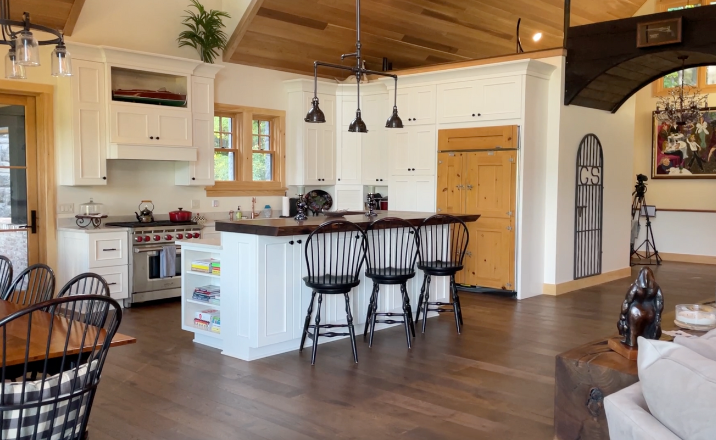 dark wood flooring in living space